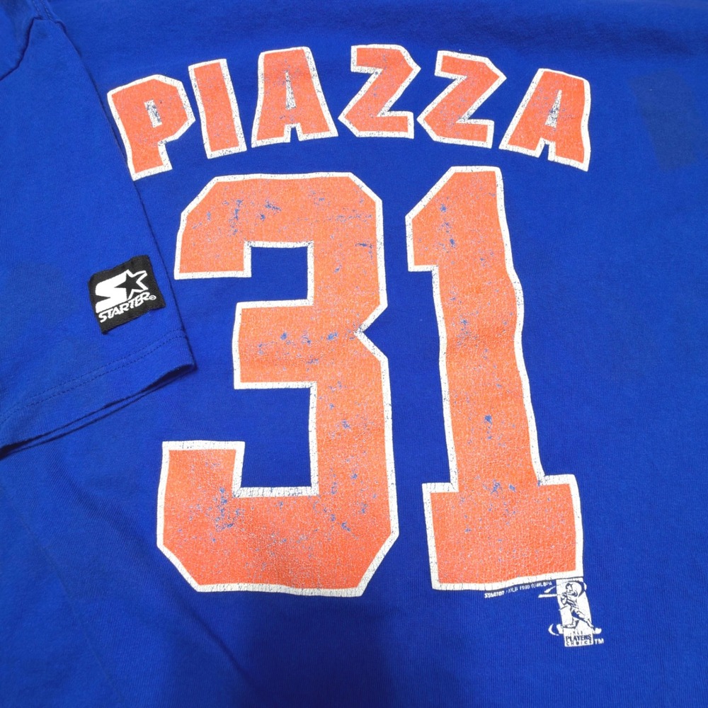Starter New York Mets Mike Piazza‎ #31 Vintage 1999 T-Shirt Blue Made in USA XXL